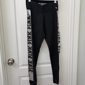Victoria's Secret Leggings with Black and Silver Accents